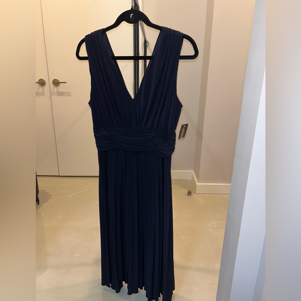 Jessica Howard Blue Ruched Maxi Gown